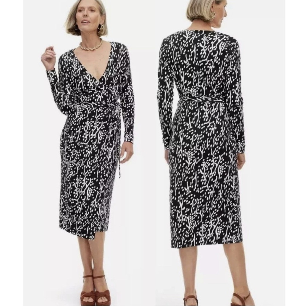 NWT Diane von Furstenberg (DVF) for Target Long Sleeve Midi Sea Spots Wrap Dress